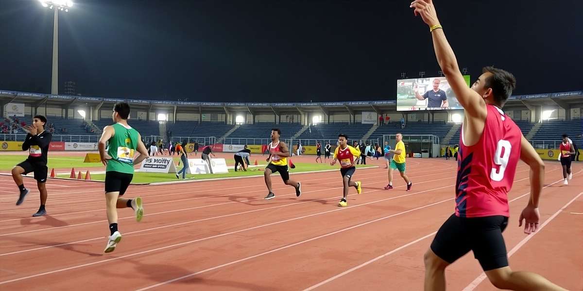 Athletics All Stars tournament in Mumbai with players competing with Athletics All Stars watermark